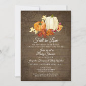 フローラ素朴ウッドnカボチャ女の子ベビーシャワー 招待状 (正面)