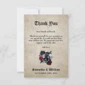 フローラ素朴エレガントスカル結婚ズ サンキューカード (正面)