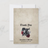 フローラ素朴エレガントスカル結婚ズ サンキューカード (裏面)