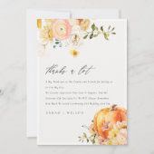 フローラ素朴オレンジオータムカボチャ結婚の感謝してい20000 サンキューカード (正面)