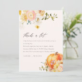 フローラ素朴オレンジオータムカボチャ結婚の サンキューカード (スタンド正面)