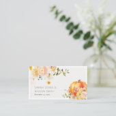 フローラ素朴オレンジオータムカボチャ結婚の プレイスカード