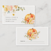 フローラ素朴オレンジオータムカボチャ結婚の プレイスカード