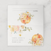 フローラ素朴オレンジオータムカボチャ結婚の プレイスカード (外部開封)