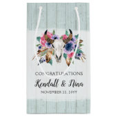 フローラ素朴カウスカルボホウォーター色結婚の スモールペーパーバッグ (裏面)