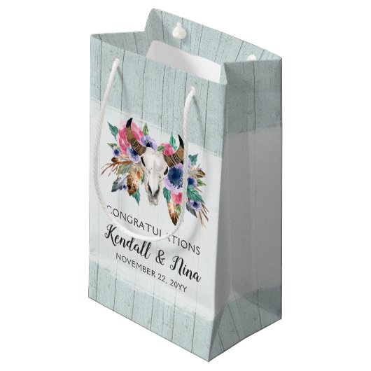 フローラ素朴カウスカルボホウォーター色結婚の スモールペーパーバッグ (正面アングル)