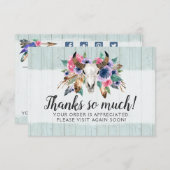 フローラ素朴カウスカルボホシックサンキューカード サンキューカード (正面/裏面)