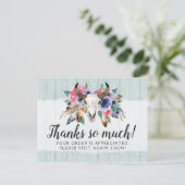 フローラ素朴カウスカルボホシックサンキューカード ポストカード (スタンド正面)