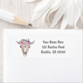 フローラ素朴カウスカルボホシックパーティの招待状 ラベル (インサイチュ)