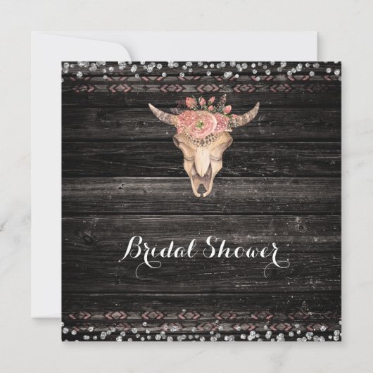 フローラ素朴カウズスカルダークウッドグラム招待状 招待状 (裏面)