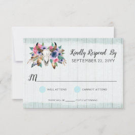 フローラ素朴カウボーヘミアンウェディングRSVP 出欠カード