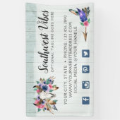 フローラ素朴カウースカルウォーターカラーウッドボホシック 横断幕 (縦)