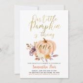 フローラ素朴カボチャが1つの誕生日 招待状 (正面)
