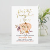 フローラ素朴カボチャが1つの誕生日 招待状 (スタンド正面)