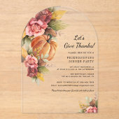 フローラ素朴カボチャの友情と感謝祭 アクリル招待状 (正面)