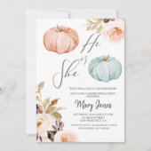 フローラ素朴カボチャ性別リビール招待状 招待状 (正面)