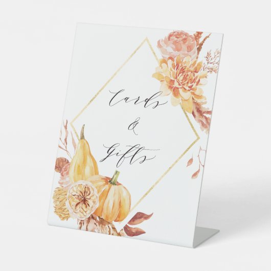 フローラ素朴カボチャ金ゴールドダイヤモンドカード&ギフト 台座サイン (正面)