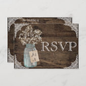 フローラ素朴カントリーバーンウェディングRSVP 出欠カード (正面/裏面)