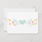 フローラ素朴ガーランドフォークアートマルサラ結婚ズ 出欠カード (裏面)