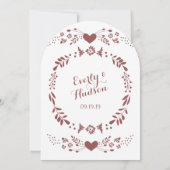 フローラ素朴ガーランドフォークアートマルサラ結婚ズ 招待状 (裏面)