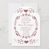 フローラ素朴ガーランドフォークアートマルサラ結婚ズ 招待状 (正面)