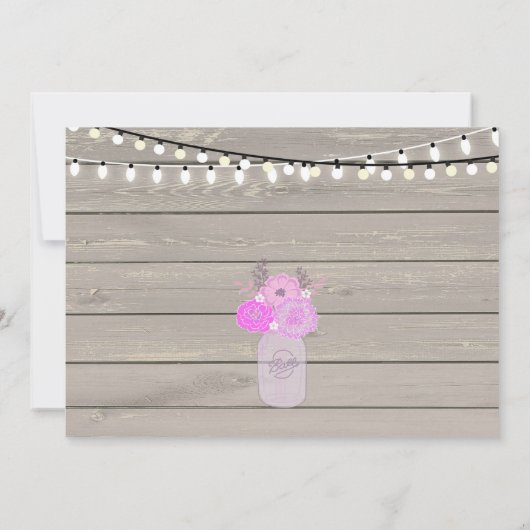 フローラ素朴ガールパープルベビーシャワー招待状 招待状 (裏面)