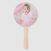 フローラ素朴ガール1st誕生日パーティーカスタム写真 ハンドファン (裏面)