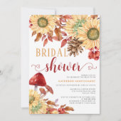 フローラ素朴キノコひまわりブライダルシャワー 招待状 (正面)