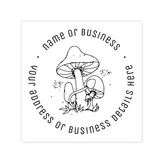 フローラ素朴キノコ名前をカスタムする差出人住所 セルフインキングスタンプ (デザイン)