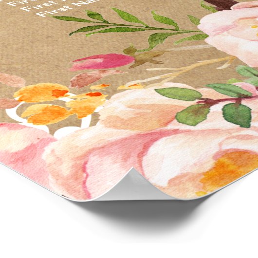 フローラ素朴クラフトルック |の結婚座席表 ポスター (角)