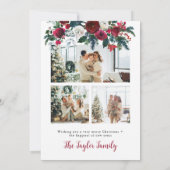 フローラ素朴クリスマスカードホリデーフォトファミリー 招待状 (裏面)