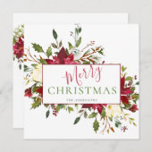 フローラ素朴クリスマスタイポグラフィ写真 シーズンカード (正面/裏面)