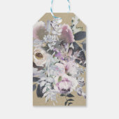 フローラ素朴グラムネイビークラフト結婚ズブライダル ギフトタグ (裏面)