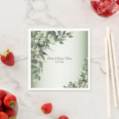 フローラ素朴グリーンユーカリ葉パーティー スタンダードカクテルナプキン (インサイチュ)