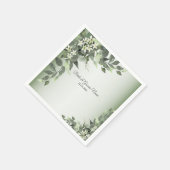 フローラ素朴グリーンユーカリ葉パーティー スタンダードカクテルナプキン (角)