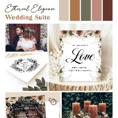 フローラ素朴コテージコア写真オーバーレイ結婚ズ 招待状