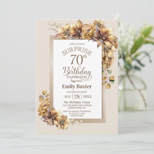 フローラ素朴サプライズ70th誕生日パーティー 招待状 (スタンド正面)