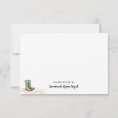 フローラ素朴サボスカントリー女性のカーボーイ誕生日 サンキューカード (裏面)