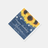 フローラ素朴サンフラワーズブルーバースデーパーティー スタンダードカクテルナプキン (角)