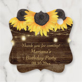 フローラ素朴サンフラワーズブルーバースデーパーティー フェイバータグ (裏面)