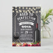 フローラ素朴シャルボード60thワイン誕生日 招待状 (スタンド正面)