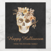 フローラ素朴スカル ワインラベル (シングルラベル)