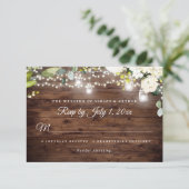 フローラ素朴ストリングライトウェディングRSVP 招待状 (スタンド正面)