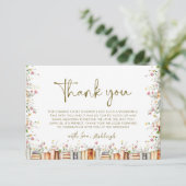 フローラ素朴ストーリーブック新しいチャプターブライダルシャワー サンキューカード (スタンド正面)