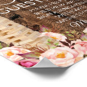 フローラ素朴ス結婚ジェンガゲストブックサイン ポスター (角)