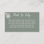 フローラ素朴セージ緑の赤ちゃんシャワー予約リクエスト エンクロージャーカード (正面)