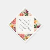 フローラ素朴ダイヤモンドバー結婚ガンディのモノグラム スタンダードカクテルナプキン (角)