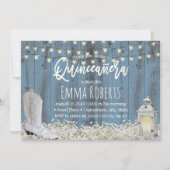 フローラ素朴ダスティブルーキンセアニェラ15誕生日 招待状 (正面)