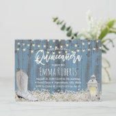 フローラ素朴ダスティブルーキンセアニェラ15誕生日 招待状 (スタンド正面)