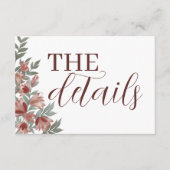 フローラ素朴テラコッタ結婚の詳細 エンクロージャーカード (正面)